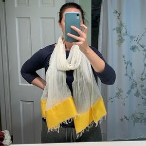 Ethiopian white and gold scarf